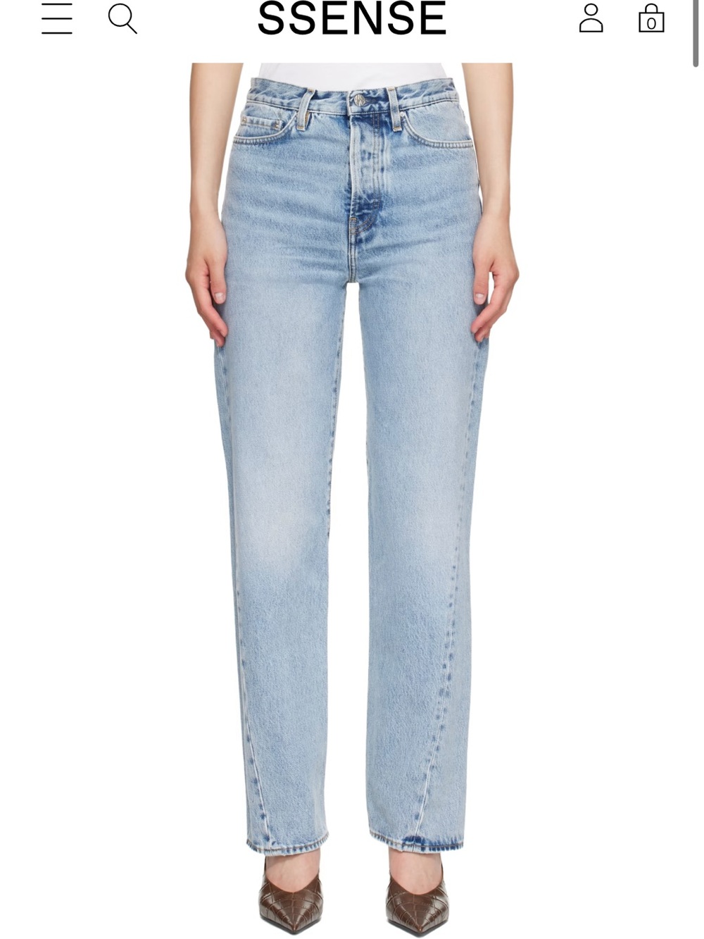 Toteme Light Blue High-Rise Straight Jeans